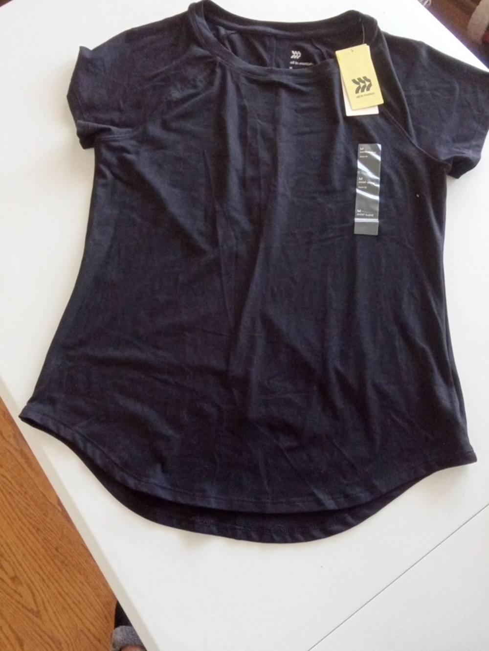 all in motion Black Short Sleeve Scoop Neck Tee